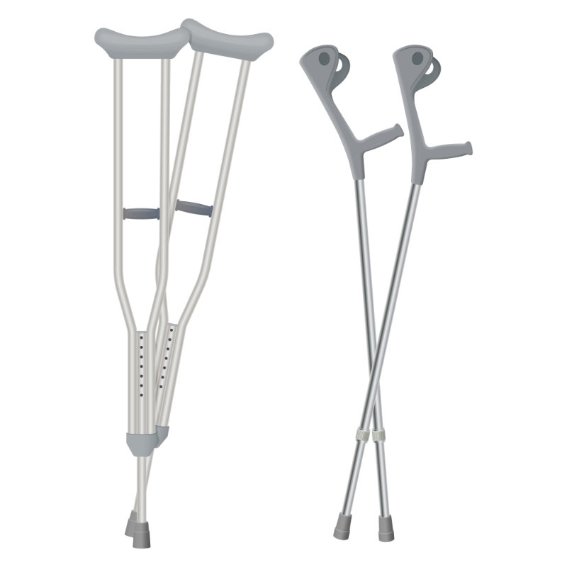 photo of axillary and forearm crutches