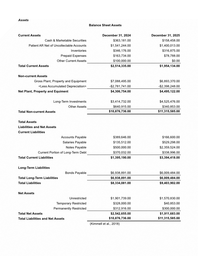 balance sheet assets