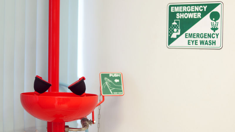photo of emergency eyewash and shower station