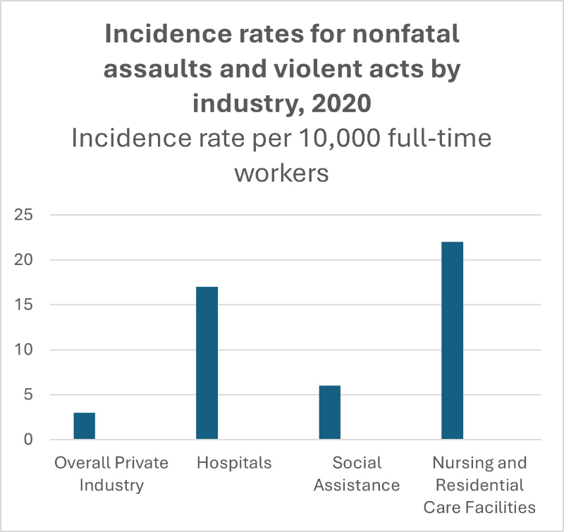 graph showing incidence rates for nonfatal assaults