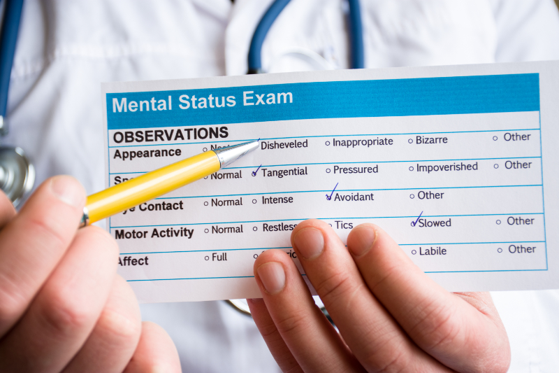 photo of medical professional administering a mental status exam