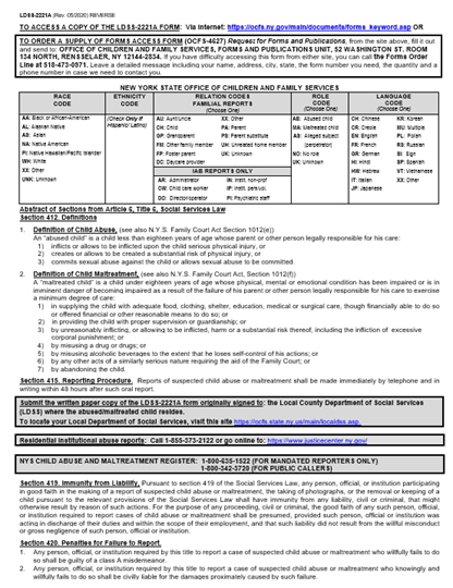 page two of idss 2221a form