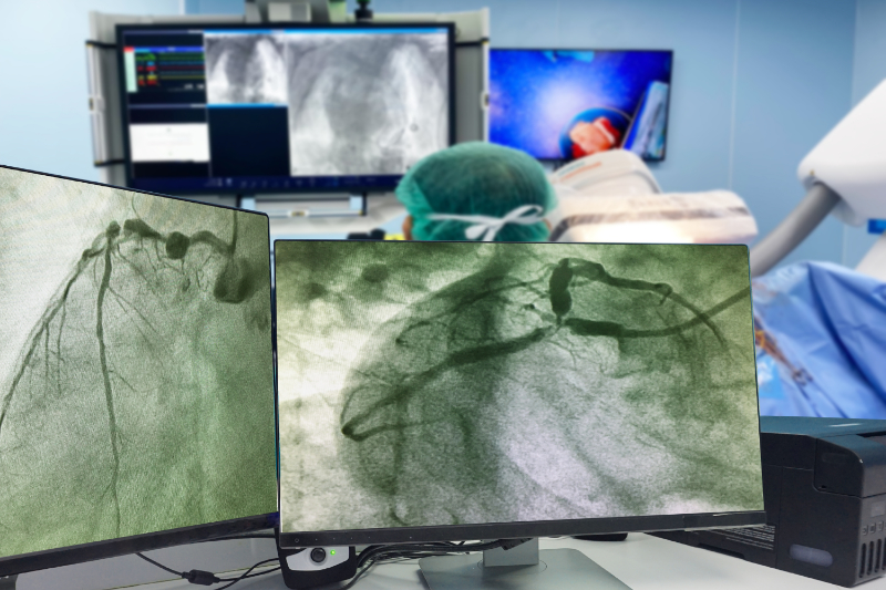 photo of cardiac cath x-ray