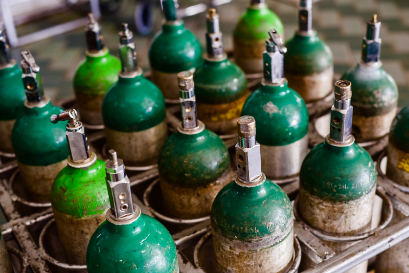 photo of oxygen tank storage