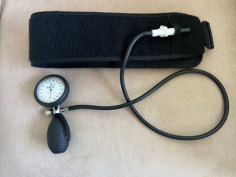 photo of pneumatic cuff and pump