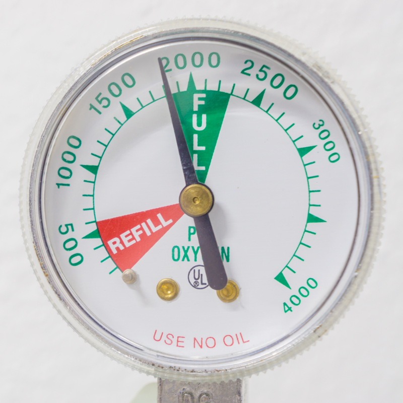 photo of oxygen tank dial