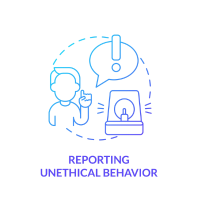 graphic showing reporting unethical behavior