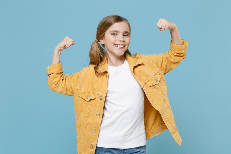 photo of strong school aged girl