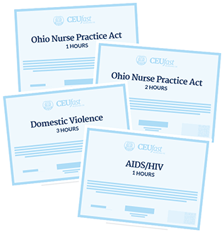 Ohio Nurse CE Certificate Examples